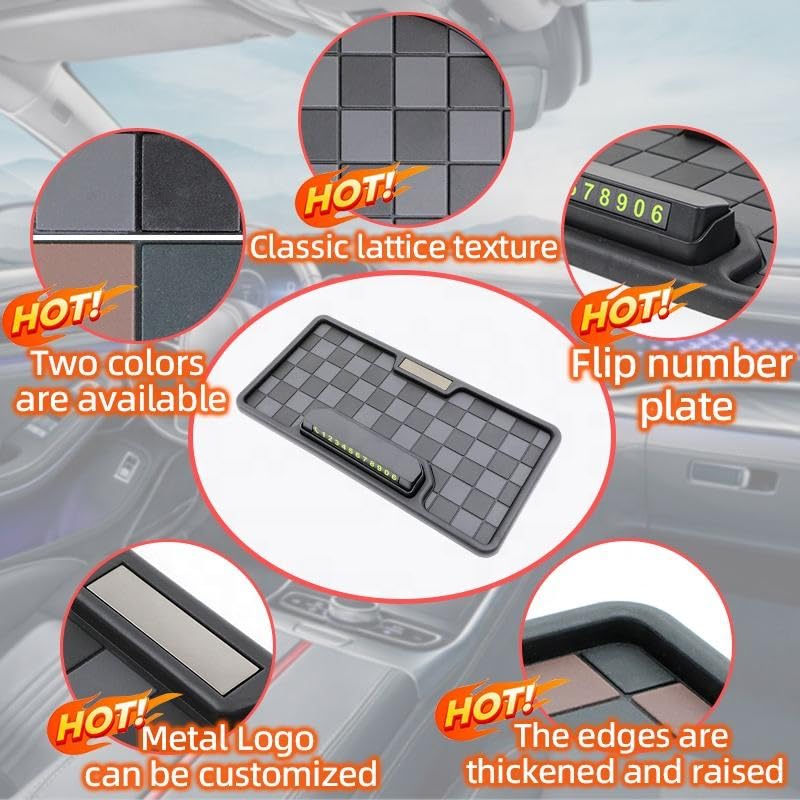 YOURKARTS.COM Car Dashboard Anti-Slip Mat Universal Sticky Rubber Pad Anti Skid Adhesive Holder for Mobile Phones Sunglasses Keys Coins Car Interior Accessories (Design C) - Image 5