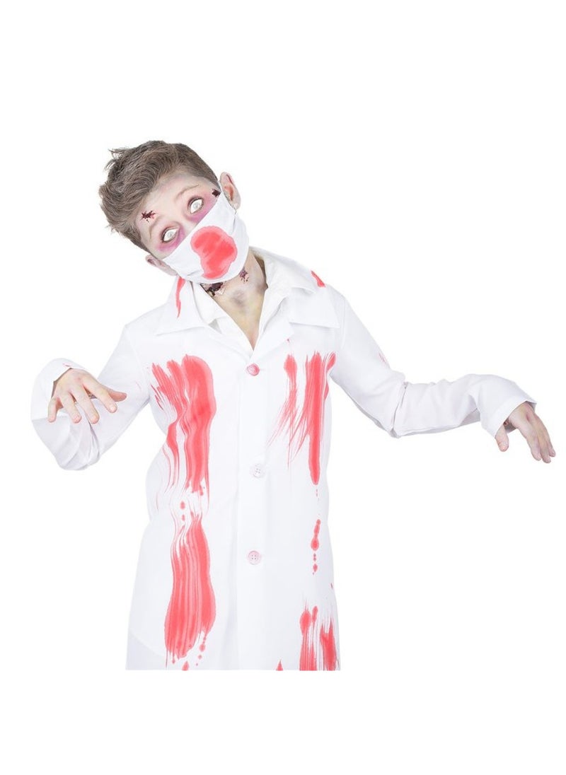 MAD TOYS Zombie Doctor Coat And Mask Kids Halloween Costume  - Image 3