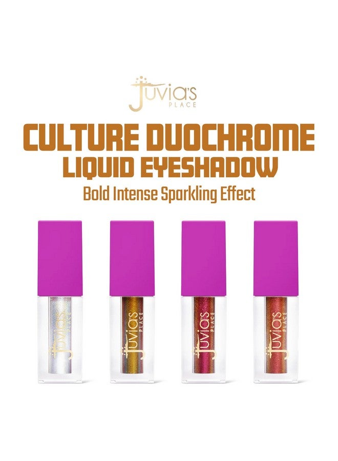 جوفياس بليس ظلال العيون السائلة Duochrome من Juvia's Place Culture - مكياج عيون سائل للحصول على لمعان وبريق، ظلال عيون سائلة لامعة متعددة الألوان، مكياج لامع للعيون، مجموعة مكياج لامعة للنساء (فولا) - Image 1