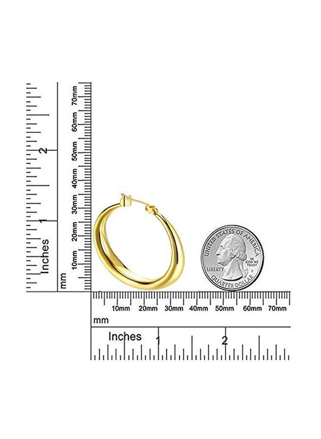 NIBEMINENT 18K Hoop Earrings, Gold Plated Rounded Hoops Earring  - Image 5
