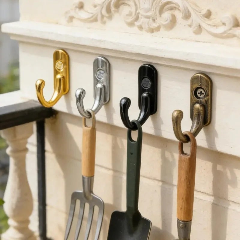 Vintage Wall Mounted Metal Hooks for Hanging Jewelry Keys Towel Bag Small Hangers Bathroom Kitchen Storage Hook Rack with Screw - Image 4