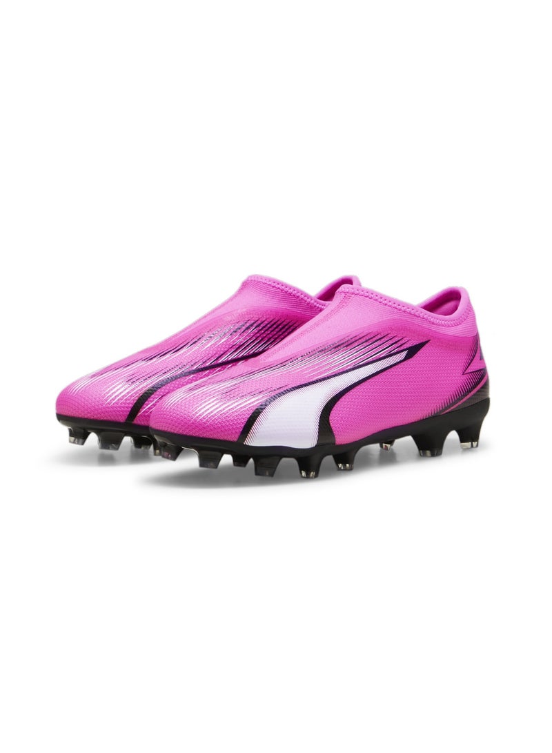 PUMA ULTRA MATCH FG/AG Kids Unisex Pink Laceless Football Boots  - Image 2