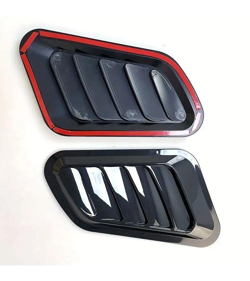 Set Of 2 Black Car Hood Vents With Shark Fin Design Durable Polypropylene Air Intake Grilles 12 99 By 5 71 Inch For Improved Engine Cooling And Aerodynamic Efficiency - Image 5
