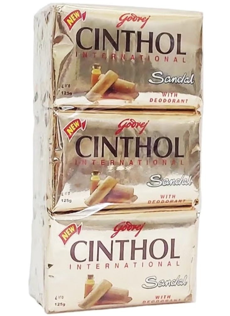 Godrej Bath Soap Sandal With Deodorant Pack of 6 Pieces, 125g For Each 