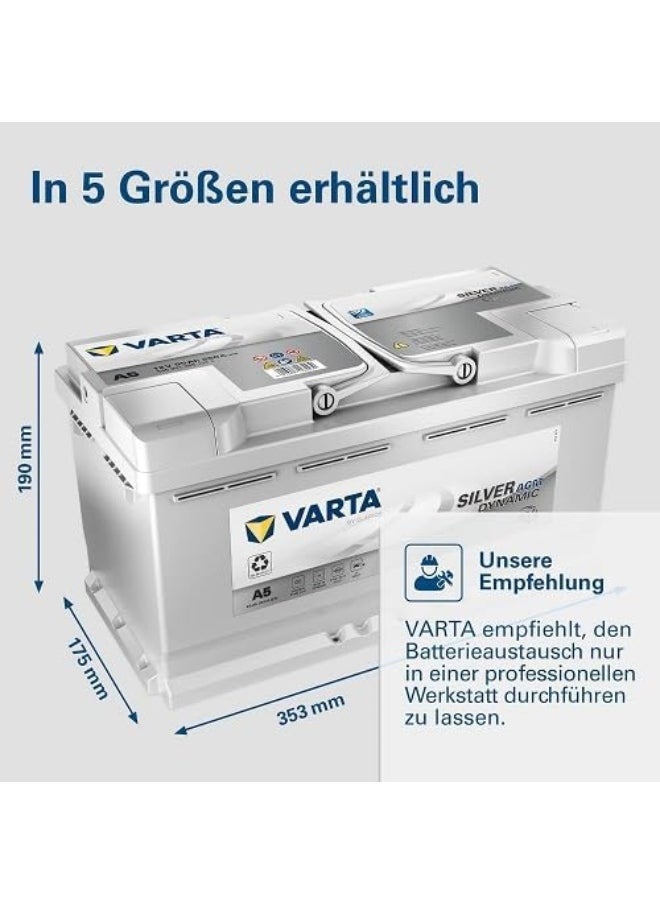 VARTA Varta G-14 Silver Dynamic AGM 95 Ah 12V 850A Car Battery  - Image 2