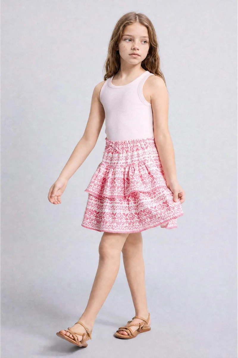 ديفاكتو Girl Linen Look Skirt