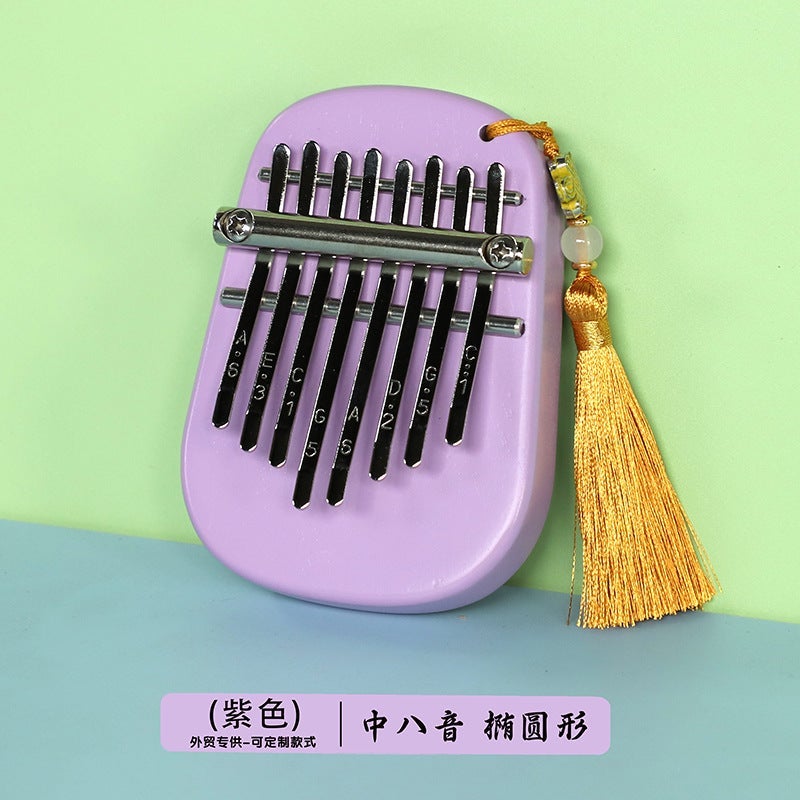 8-tone mini thumb piano kalinba solid wood crystal transparent five-finger piano portable beginner finger piano musical instrument style - Image 1