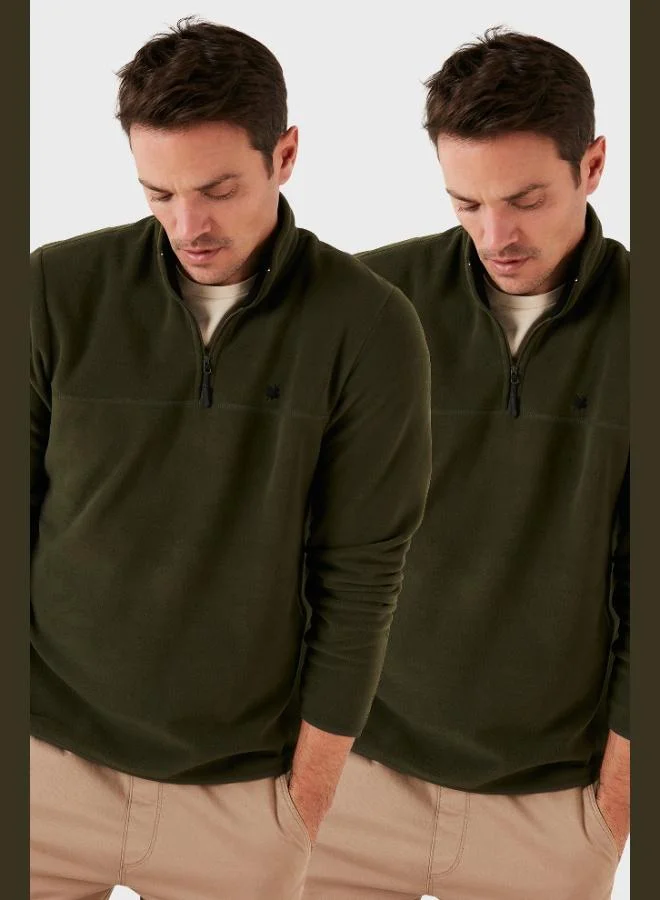 Buratti Slim Fit Anti-Pilling Non-Pilling Bato Collar Raised 2-Pack Polar Men's POLAR 5906001S2