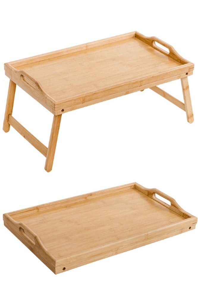 Multi Functional Folding Wooden Bamboo Tray Table, Bedroom, Simple Bed, Computer, Small Table - Image 1