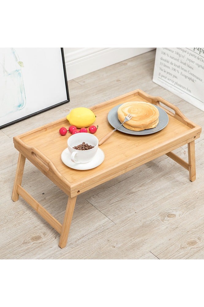 Multi Functional Folding Wooden Bamboo Tray Table, Bedroom, Simple Bed, Computer, Small Table - Image 4