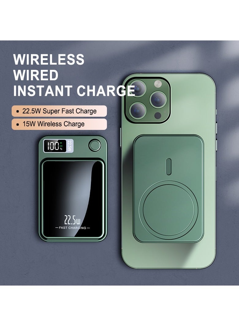 Fast Charging 22.5W Output Magnetic Wireless Power Bank 10000mAh Safe Battery Pack For iPhone 15 14 13 Pro Samsung S22 and all Phone Colour White