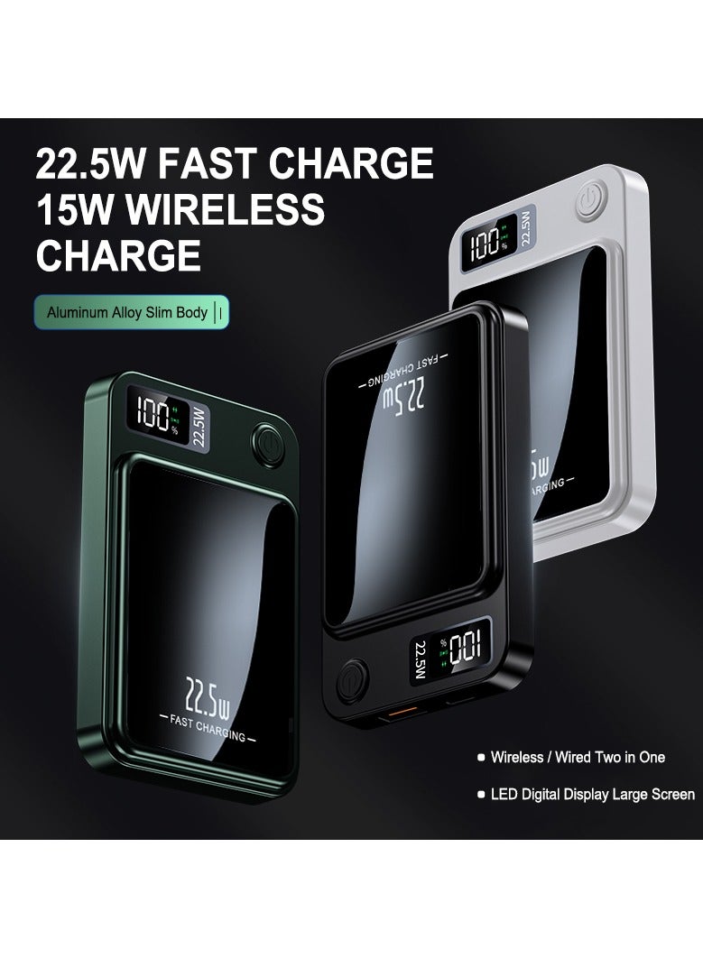 Fast Charging 22.5W Output Magnetic Wireless Power Bank 10000mAh Safe Battery Pack For iPhone 15 14 13 Pro Samsung S22 and all Phone Colour White