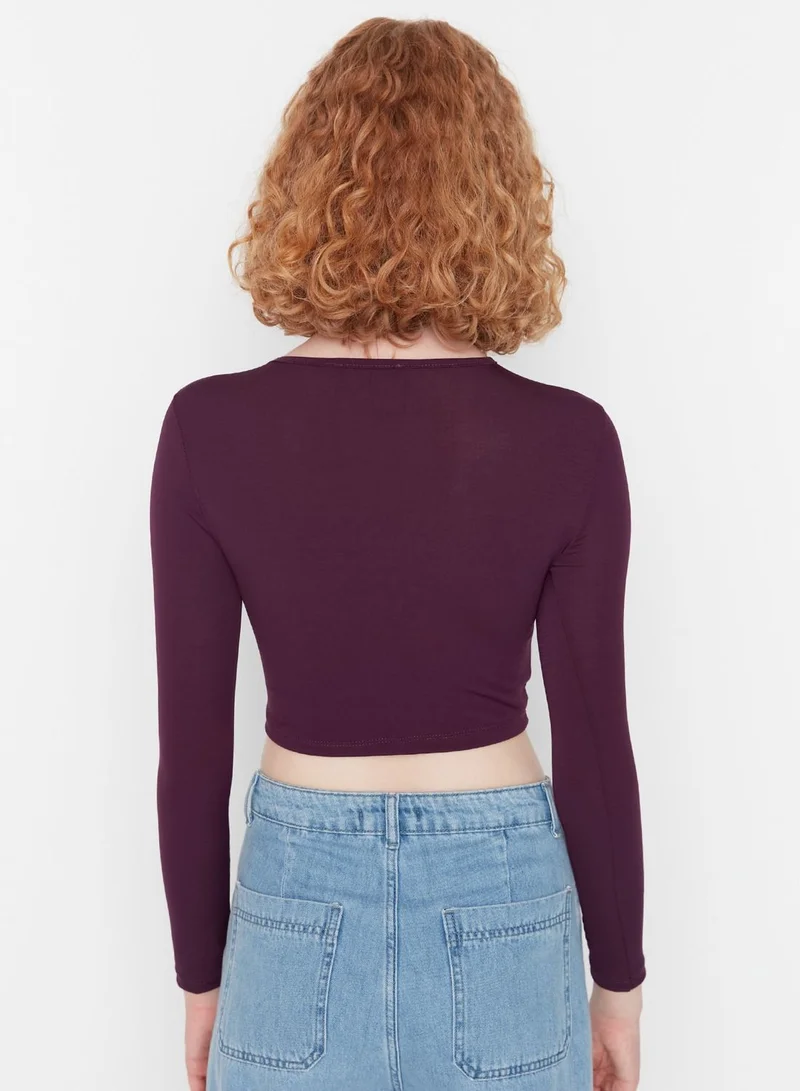 trendyol Cut Out Detail Knitted Crop Top