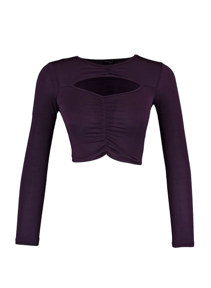 trendyol Cut Out Detail Knitted Crop Top