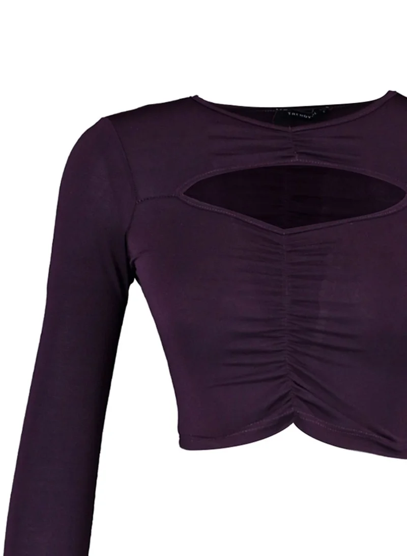 trendyol Cut Out Detail Knitted Crop Top