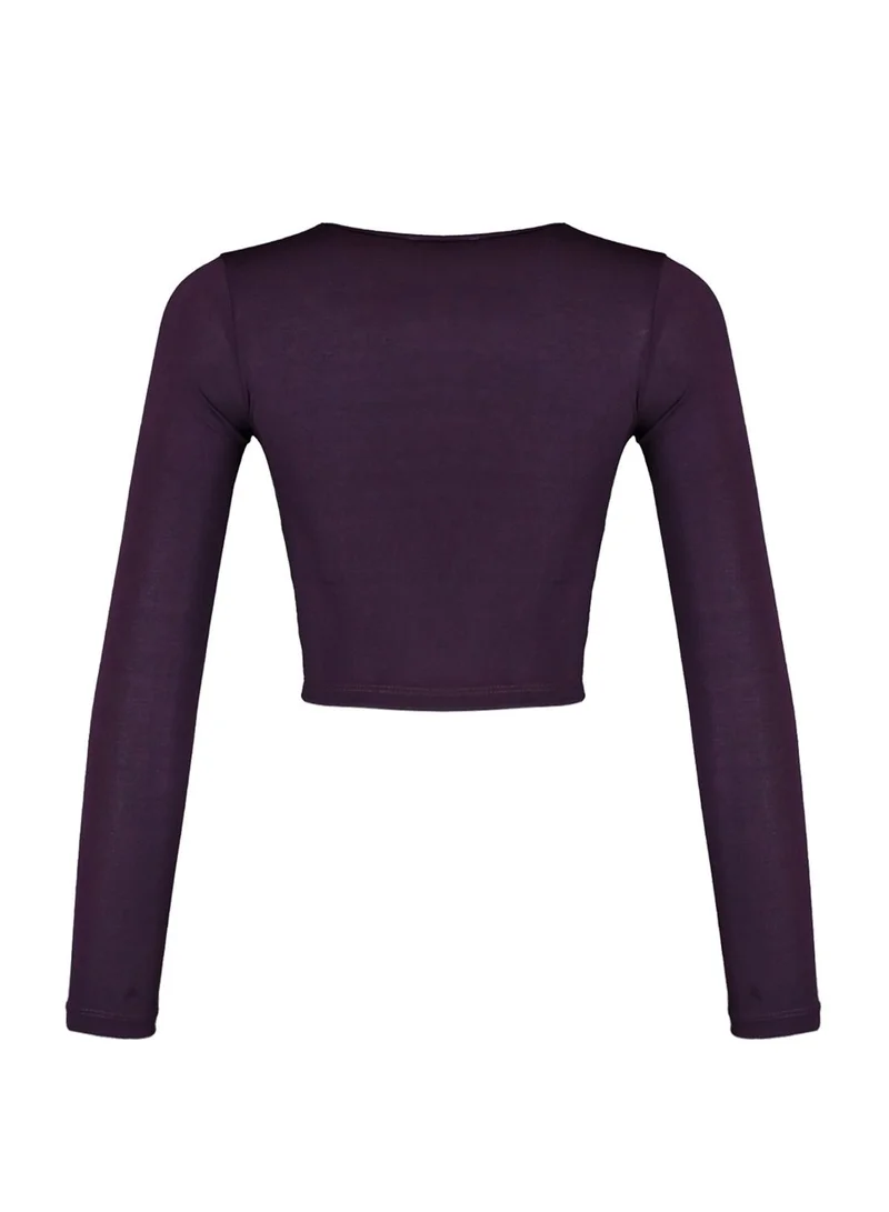 trendyol Cut Out Detail Knitted Crop Top