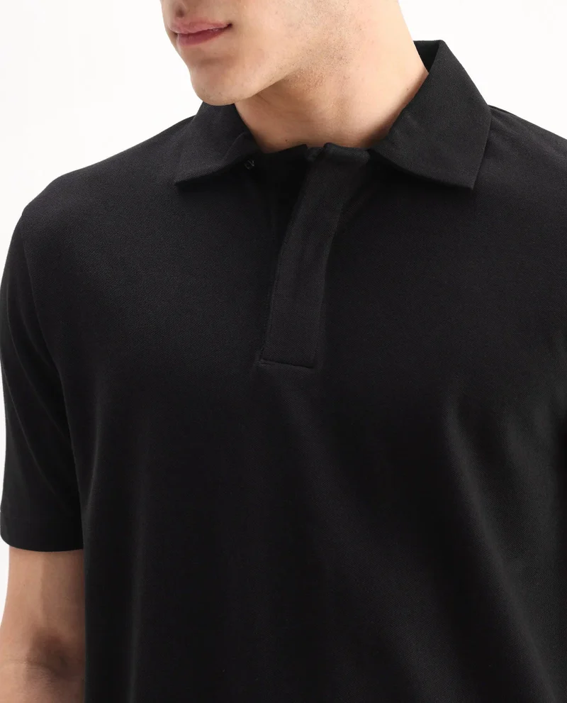 Rare Rabbit Men's Regular Fit Solid Cotton Polo