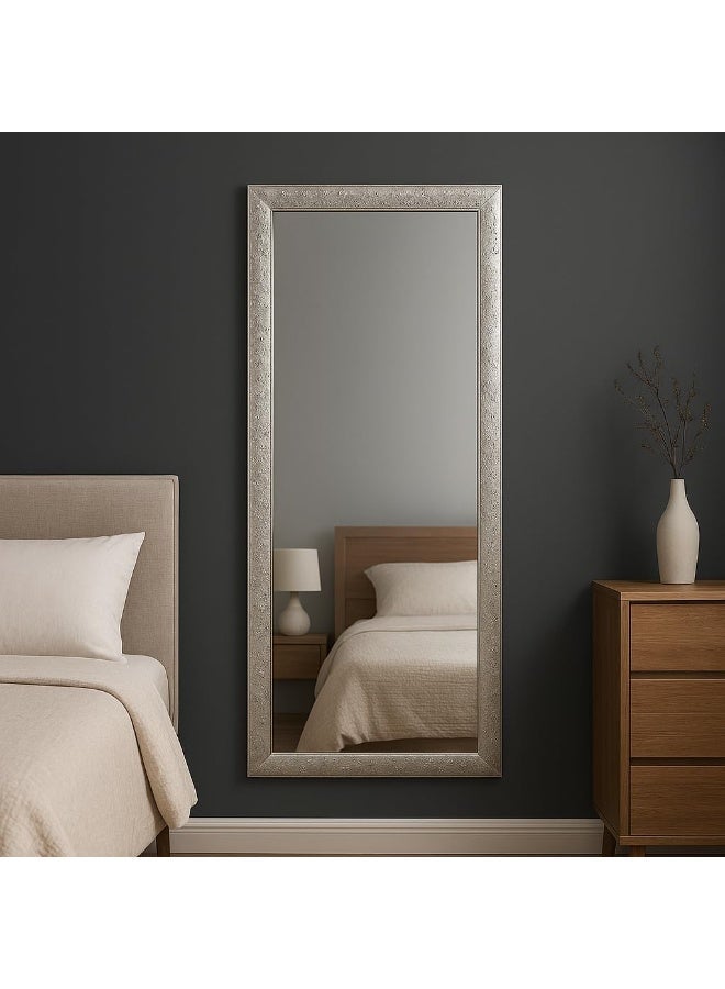 Lumina Full Length Mirror 171 × 71 cm – Silver Frame Wall Mounted or Leaning Floor Mirror, Full Body Dressing Mirror for Bedroom, Closet, Hallway & Living Room - Image 1