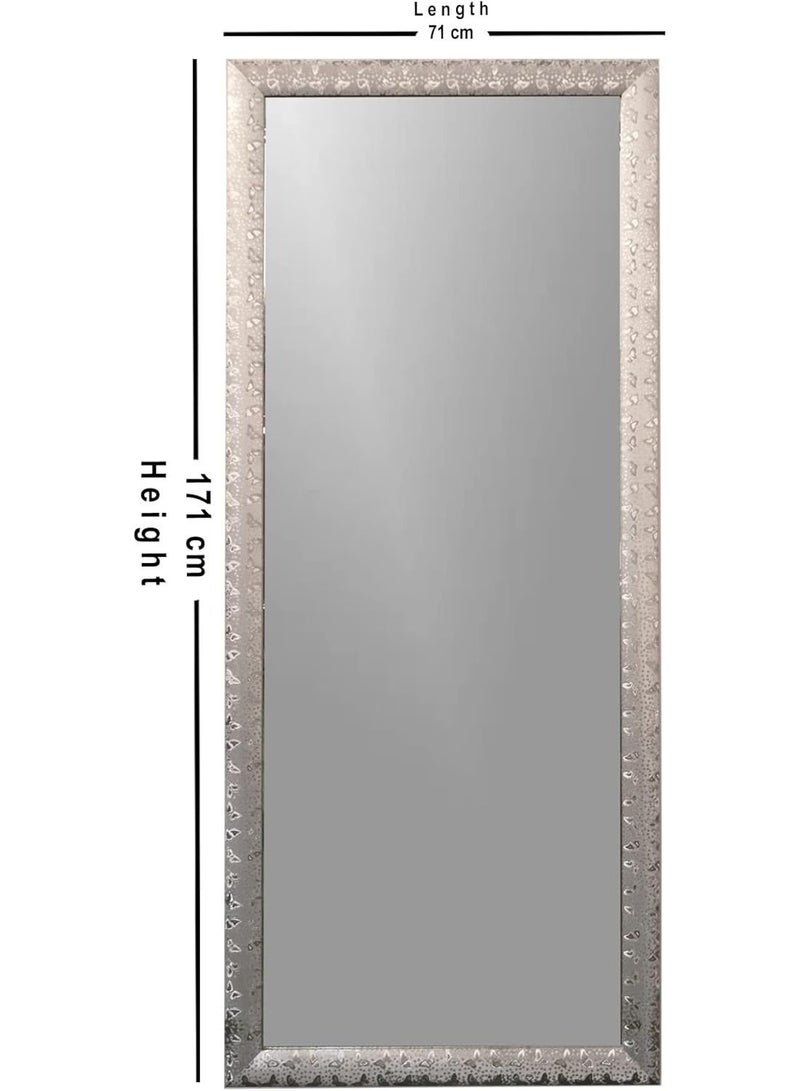 Lumina Full Length Mirror 171 × 71 cm – Silver Frame Wall Mounted or Leaning Floor Mirror, Full Body Dressing Mirror for Bedroom, Closet, Hallway & Living Room - Image 2