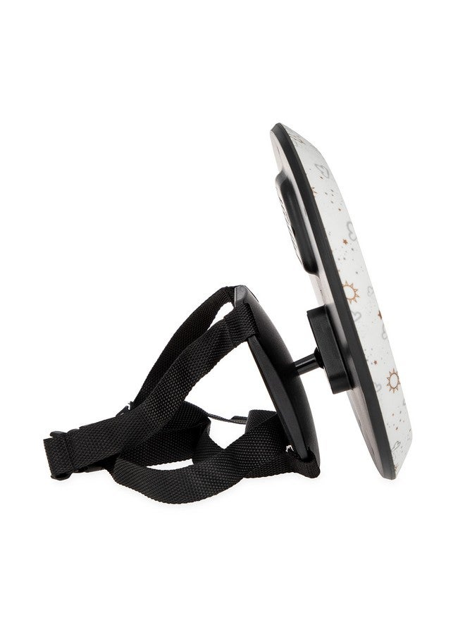 Nuby LED Light Backseat Baby Car Mirror with Remote Controlled Light, Wide View Shatter Resistant Mirror, Adjustable, White Cloud - Image 4