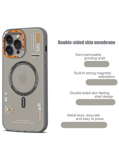 Color Fans Magnetic Case for iPhone 15 Pro Compatible with MagSafe Slim Protective Translucent Matte Phone Cover Matte Grey  - Image 2
