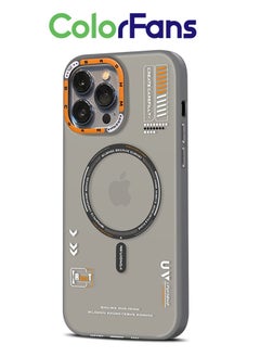 Color Fans Magnetic Case for iPhone 15 Pro Compatible with MagSafe Slim Protective Translucent Matte Phone Cover Matte Grey  - Image 1