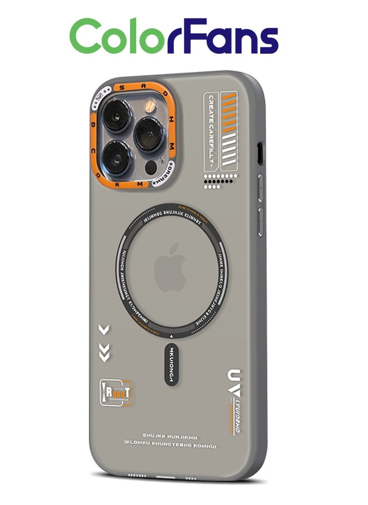 Color Fans - Magnetic Case for iPhone 15 Pro Compatible with MagSafe Slim Protective Translucent Matte Phone Cover Matte Grey - Image 1