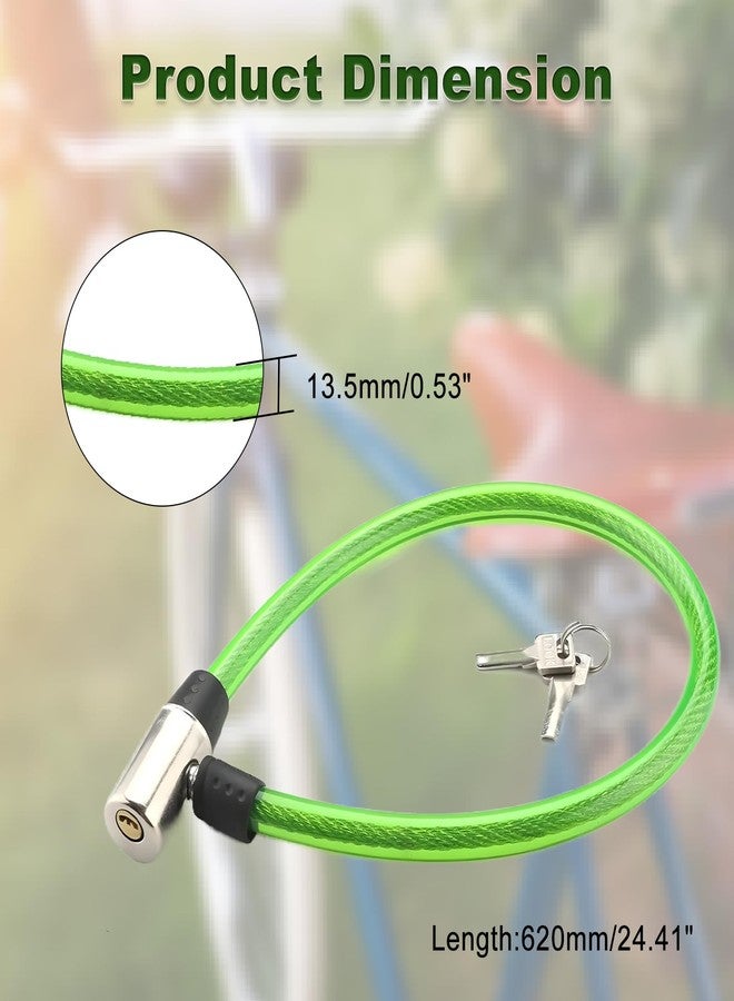 Juvielich Anti Theft Bike Lock 2ft.x12mm Bike Cable Lock with 2 Keys High Security Cable Lock Coiled Bike Lock for Outdoor Equipment, Bicycles, Scooters, Fence, Gate,Green 620x12mm - Image 2