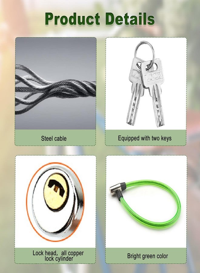 Juvielich Anti Theft Bike Lock 2ft.x12mm Bike Cable Lock with 2 Keys High Security Cable Lock Coiled Bike Lock for Outdoor Equipment, Bicycles, Scooters, Fence, Gate,Green 620x12mm - Image 4