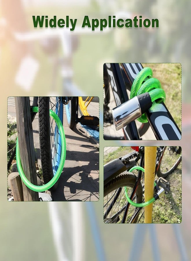 Juvielich Anti Theft Bike Lock 2ft.x12mm Bike Cable Lock with 2 Keys High Security Cable Lock Coiled Bike Lock for Outdoor Equipment, Bicycles, Scooters, Fence, Gate,Green 620x12mm - Image 5