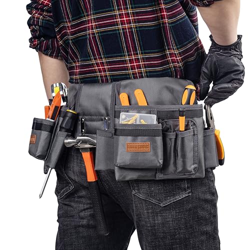 VIDAR TOOLS Tool Belt,12 Pockets Tool Belts for Men, Heavy Duty Carpenter/Construction/DIY'er/Electrician .Double layer thickened polyester fiber with waterproof coating. - Image 4