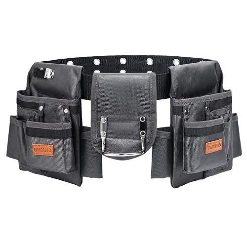 VIDAR TOOLS Tool Belt,12 Pockets Tool Belts for Men, Heavy Duty Carpenter/Construction/DIY'er/Electrician .Double layer thickened polyester fiber with waterproof coating. - Image 1