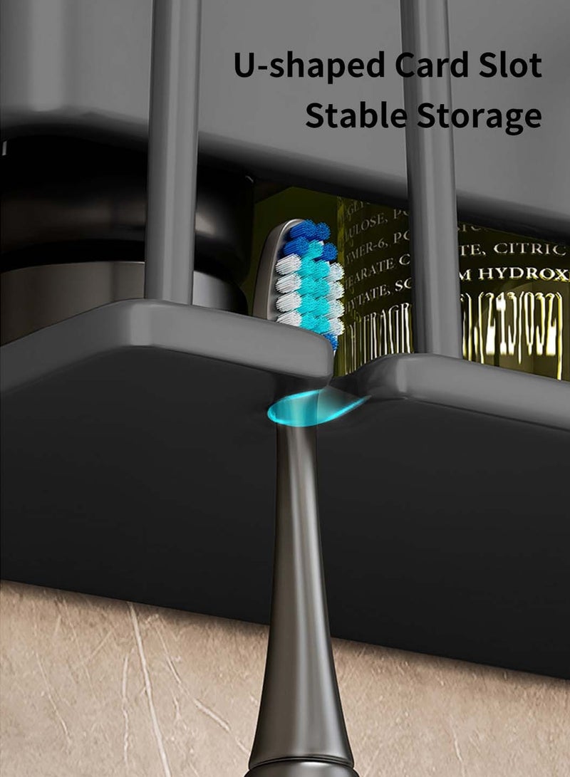 LEOKOR Toothbrush Holder, No Drill Need Stainless Steel Toothbrush Holder, Wall Mounted Multi-Functional Space Saving Toothbrush Organizer with 4 Slots - Image 3