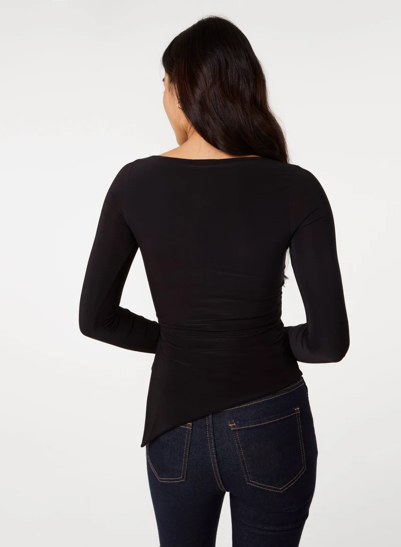 بينك فانيلا Long Sleeve Asymmetric Top