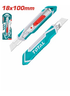TOTAL Total Snap-Off Blade Knife – 18mm Blade with Flat Push Button for Precision Cutting and DIY Projects  - Image 1