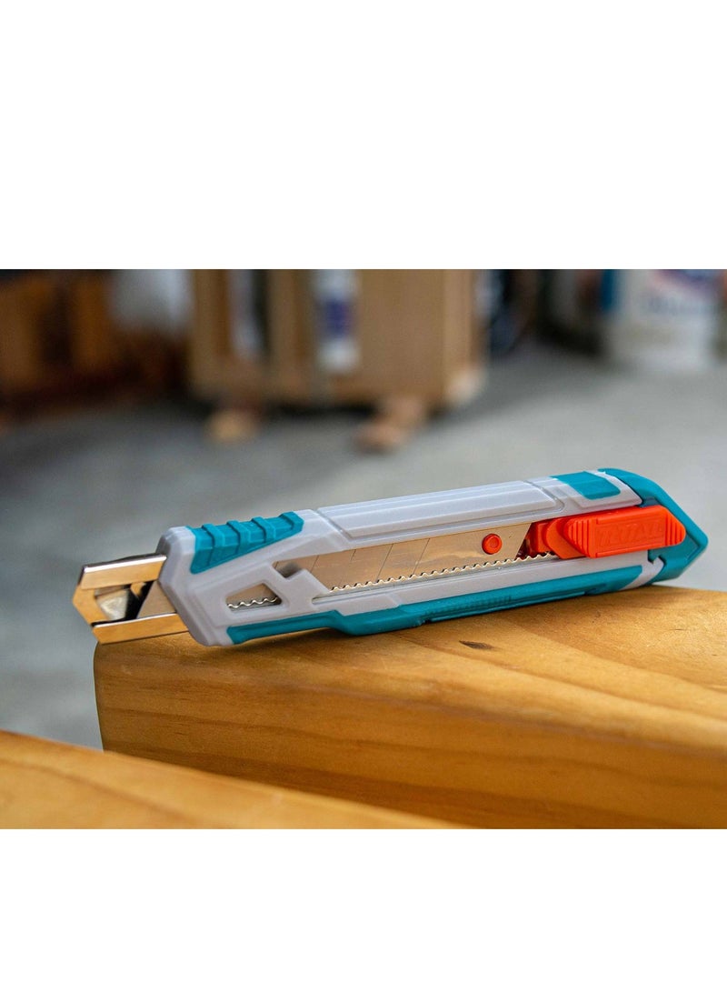 TOTAL Total Snap-Off Blade Knife – 18mm Blade with Flat Push Button for Precision Cutting and DIY Projects - Image 2