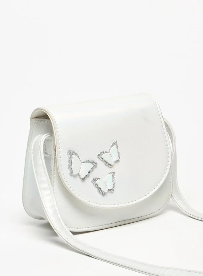 فلورا بيلا من شو إكسبرس Butterfly Accent Crossbody Bag with Strap Handle and Magnetic Closure