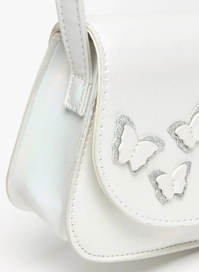 فلورا بيلا من شو إكسبرس Butterfly Accent Crossbody Bag with Strap Handle and Magnetic Closure