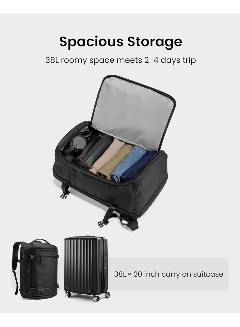 Tomtoc Navigator-T67 38L Military Tactical Travel Backpack – TSA-Friendly Carry-On 17.3 Inch Laptop Rucksack, Molle Survival Bug Out Bag, Water-Resistant Multi-Compartment Hiking Camping Outdoor Backpack - Image 2