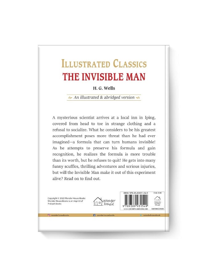 The Invisible Man: Illustrated Abridged Children Classic English Novel With Review Questions (Hardback) - Image 2