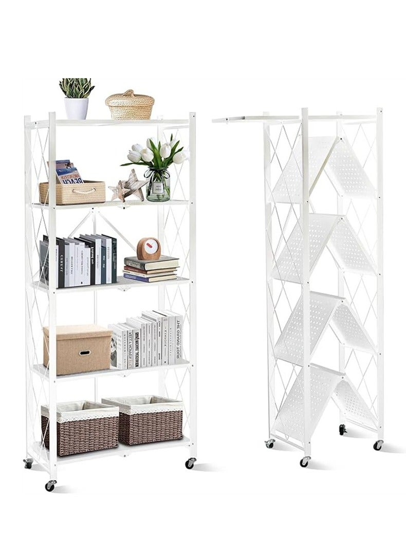 5-Tier Layer Heavy Type Carbon Steel Shelving Storage Unit Rack Storage Organizer White - Image 1