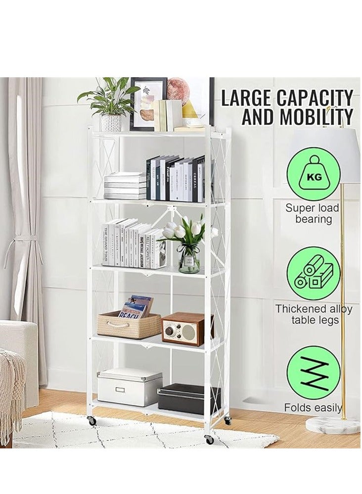 5-Tier Layer Heavy Type Carbon Steel Shelving Storage Unit Rack Storage Organizer White - Image 2