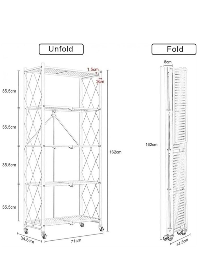5-Tier Layer Heavy Type Carbon Steel Shelving Storage Unit Rack Storage Organizer White - Image 4