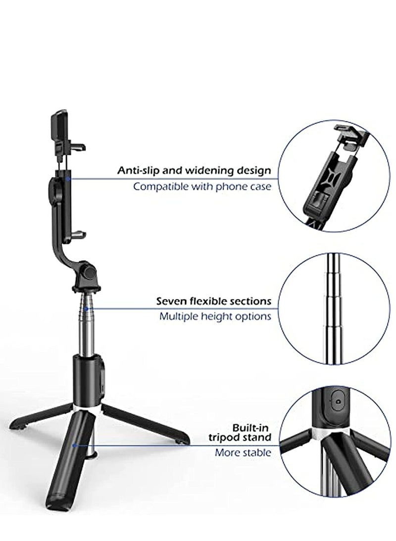 ELTRAZONE Portable Selfie Stick Tripod with Light with Detachable Bluetooth Remote,41 Inch Extendable Tripod Compatible with IPhone 13 Pro/12/11 Pro/Max/XS/XR/X and Samsung Galaxy S10/S9 Plus - Image 4