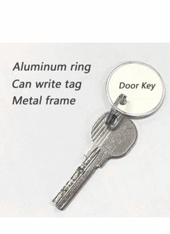 Y&D 100Pcs Metal Rim Key Tags, Blank Round Rimmed Tag Paper Tags with Split Rings,Small Coded Chain Keyring Set for Luggage,Pets,Kids Backpack,White  - Image 3