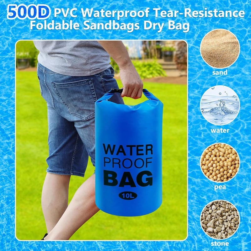 Lvsnro 2 Pack Pool Step Weights,500D 10L No Breaken Pool Ladder Weights for Above Ground Pools,Waterproof Weight Bags Pool Stair Weights for Pool Steps Easy and Quick Fill Sand (Blue) - Image 4