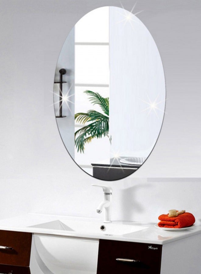 3D Elliptical Mirror PVC Wall Sticker ,Non-Breakable Acrylic Full Length Wall Mirror Tiles,Flexible Plastic Mirror,Full Body Mirror Tiles For Bedroom,Home Gym,Home Wall Decor