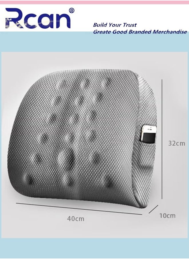 Back and Lumbar Support Pillow for Office Chair Memory Foam Cushion with Anti-Slip Particles 2 Adjustable Straps for Computer Chair Office Chair Car Seat Recliner