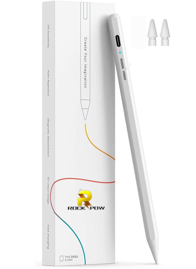 Rock Pow iPad Pencil 2nd Generation Compatible with Apple Pencil Stylus Pen for iPad Palm Rejection Tilt Power Display (2018-2023) iPad Pro 11/12.9 iPad 6/7/8/9,iPad Mini 5/6 iPad Air 3/4/5  - Image 1