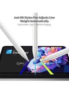 Rock Pow iPad Pencil 2nd Generation Compatible with Apple Pencil Stylus Pen for iPad Palm Rejection Tilt Power Display (2018-2023) iPad Pro 11/12.9 iPad 6/7/8/9,iPad Mini 5/6 iPad Air 3/4/5  - Image 3